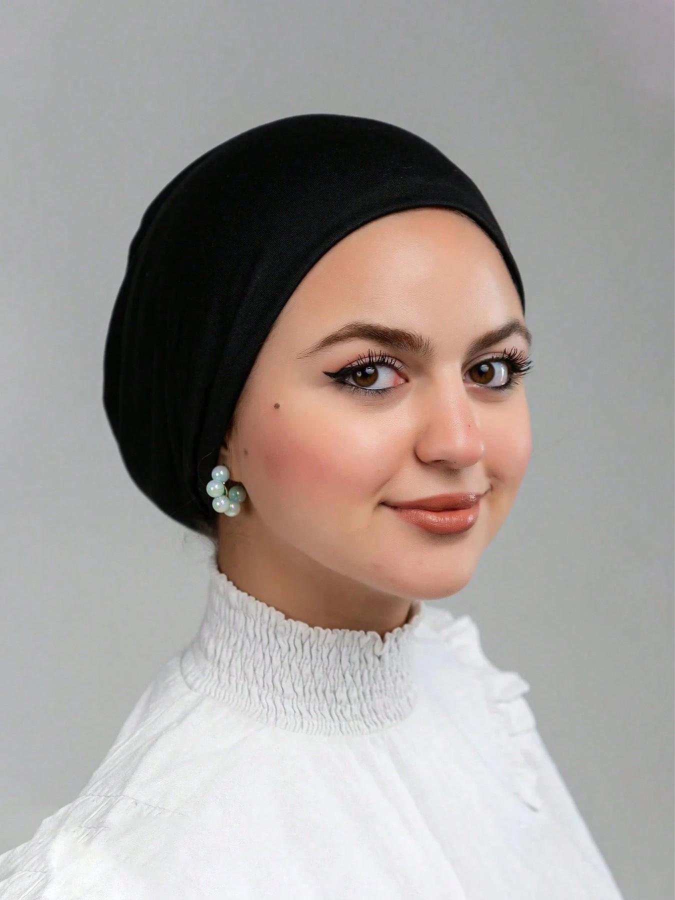1pc Fashionable Milk Silk Inner Hijab Cap, Elegant Breathable Underscarf for Women, Muslim Undercap , Daily Use, Prayer, Casual Wear, Sleep Hat
