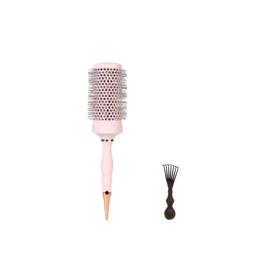 Volume Round Hair Brush Pink Ceramic-Coated  Barrel Vented Round Brush for Blow Drying Heat Resistant Anti-Static Textured Handle for Styling All Hair Types