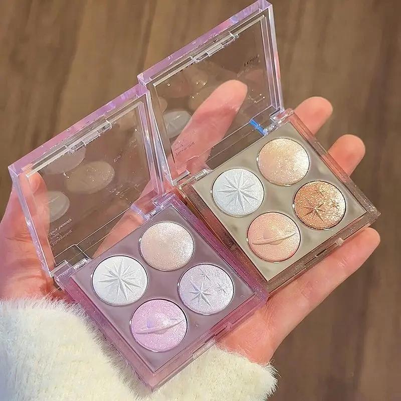 Glitter Highlighter Eyeshadow Palette, Shimmer Sparkle Palette, Long Lasting, High Pigmented, Trending Makeup, Summer & Korean Style