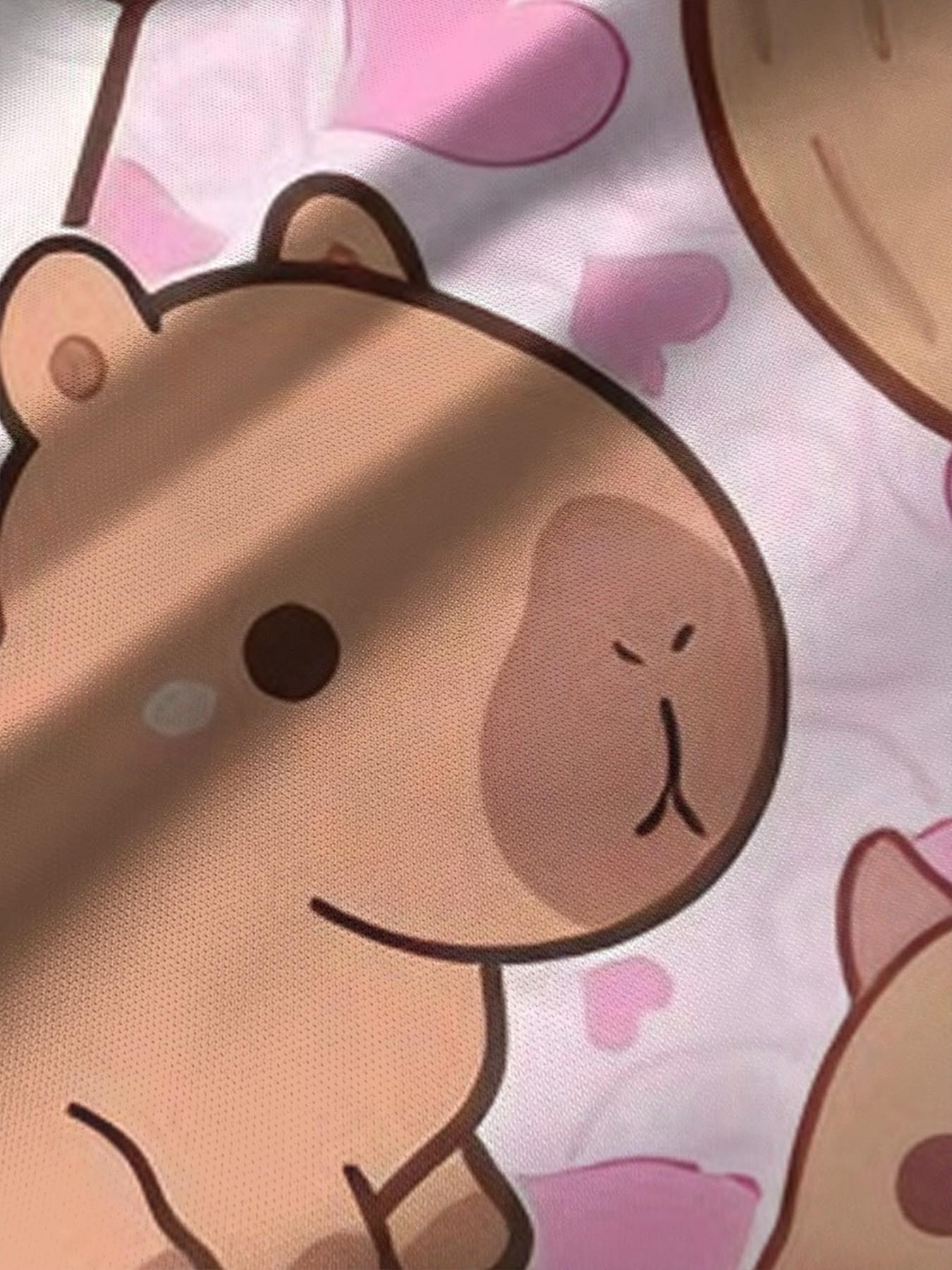 Trendy Girls' Watermelon Food Full Print A-Line Dress, Cute Cartoon Short Sleeve Skirt, Fashion Outdoor Wear, Birthday Gift, Holiday Gift