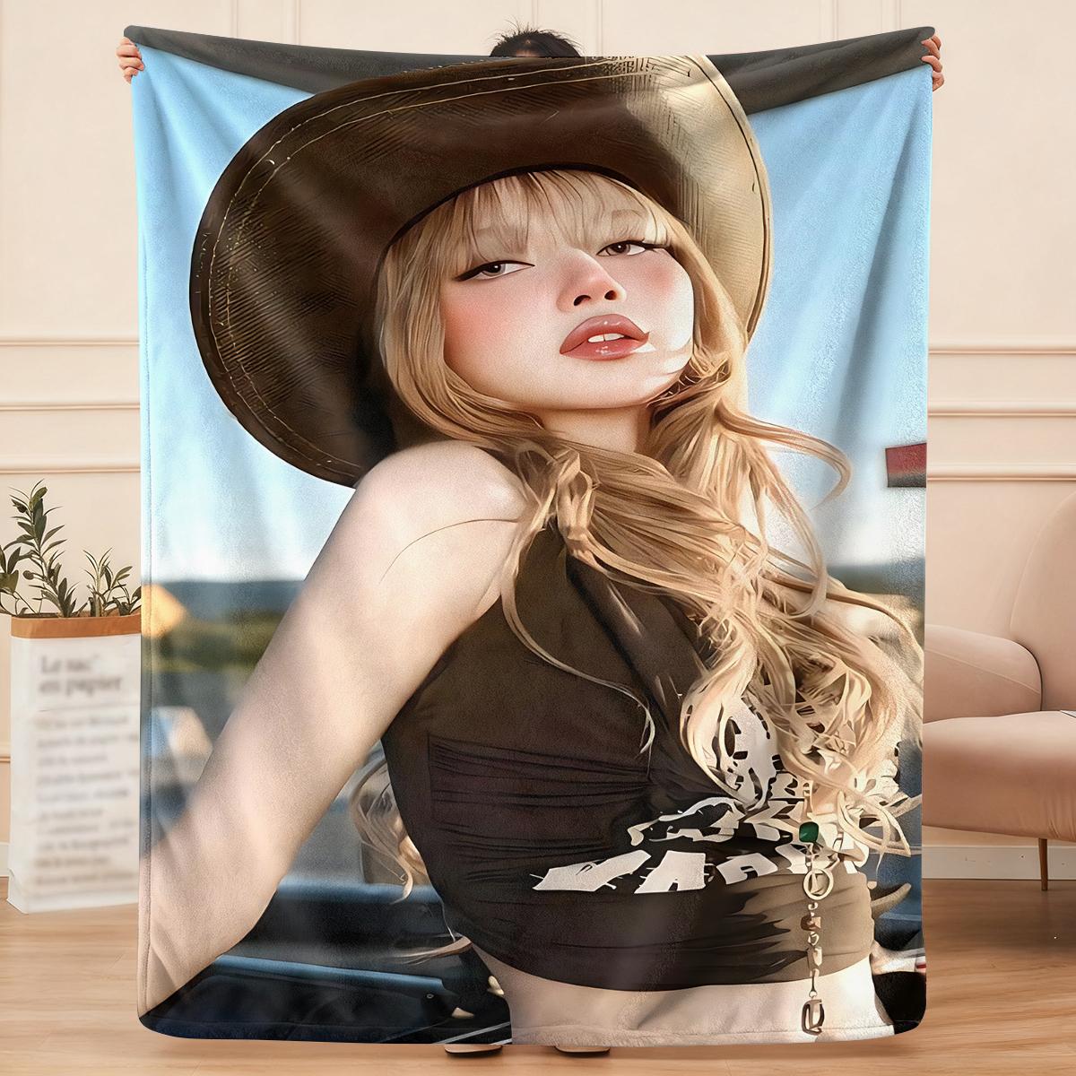 LISA design  flannel blanket, exclusive gift for home, office, camping travel, personalized pattern design, modern style, soft texture