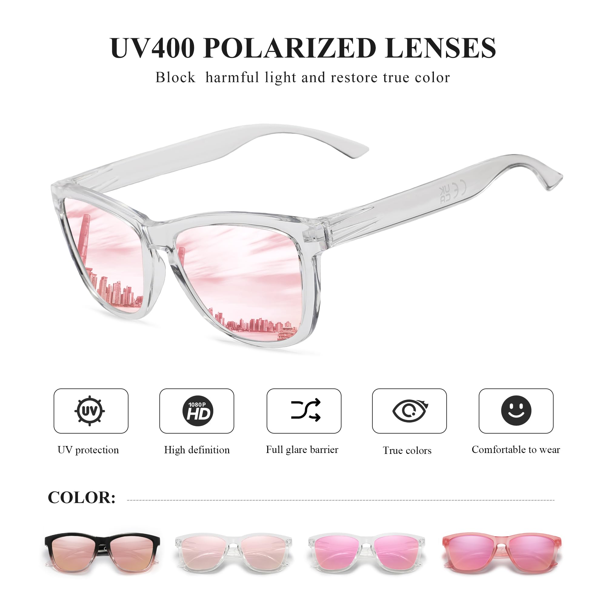 Carefully 4 pairs Classic Polarized Sunglasses for Women and Men Ultralight Sun Glasses with UV Protection 759-4 Trendy Beach Eyewear