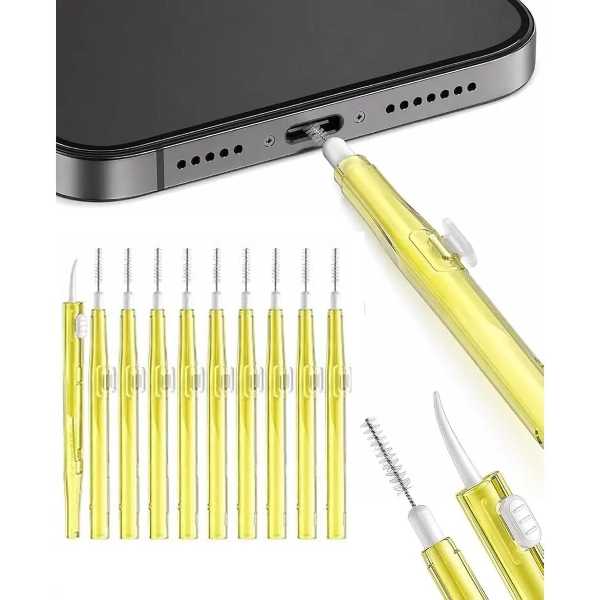 10 count Cell Phone Cleaning Kits  Side Multifunction Tools for  17 | Anti-Clogging Nylon Brushes &Hook Cleaner for  17 Pro Max  Port, Phone Speaker Mini Cleaning Kits,Tablet Camera
