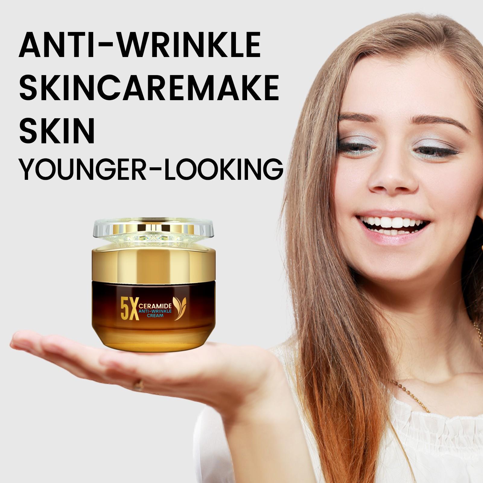 Ceramide Repair Anti-Wrinkle Face Cream, Deep Hydration, Fade Fine Lines, Improve Dark Circles, Gentle on Skin, 50g, Contains Ceramide, Centella, Ha