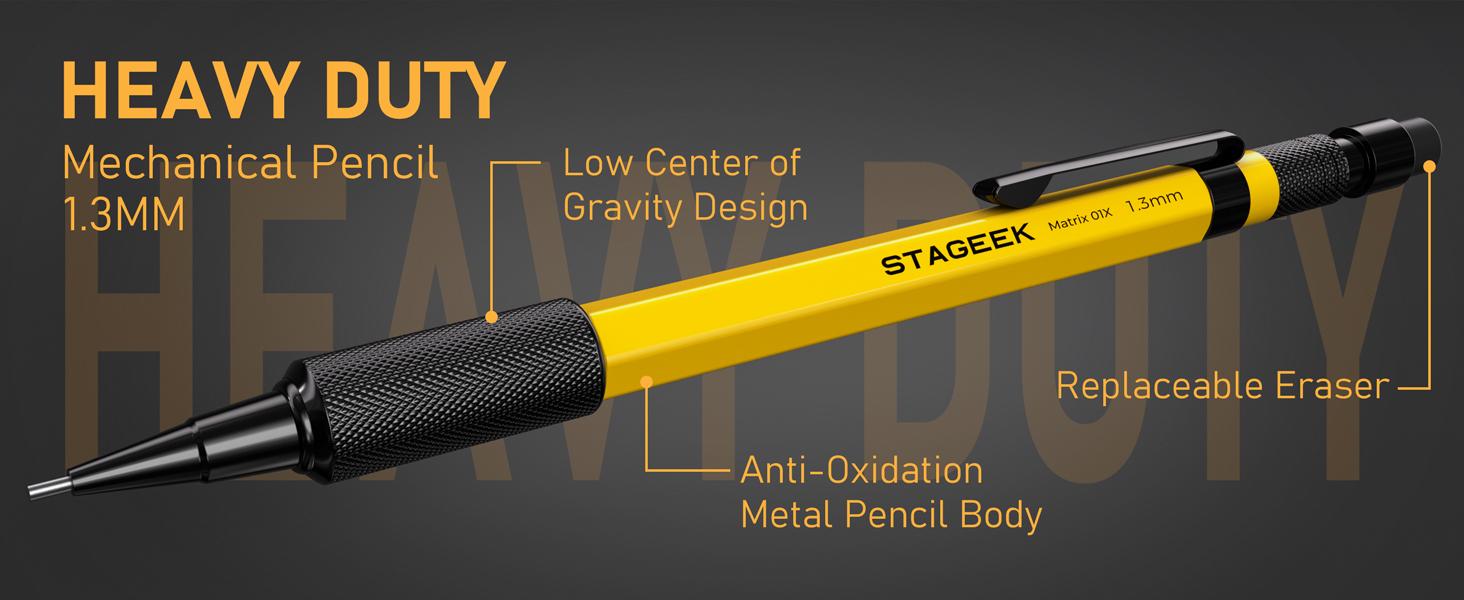 STAGEEK 34 Pack Carpenter Pencil Set with Sharpener, Mechanical Carpenter Pencils with 104Pack Refills and Carbide Scribe Tool, Heavy Duty Construction Pencils for Architect Woodworking, Art Supplies, Art Materials - With Canvas Case