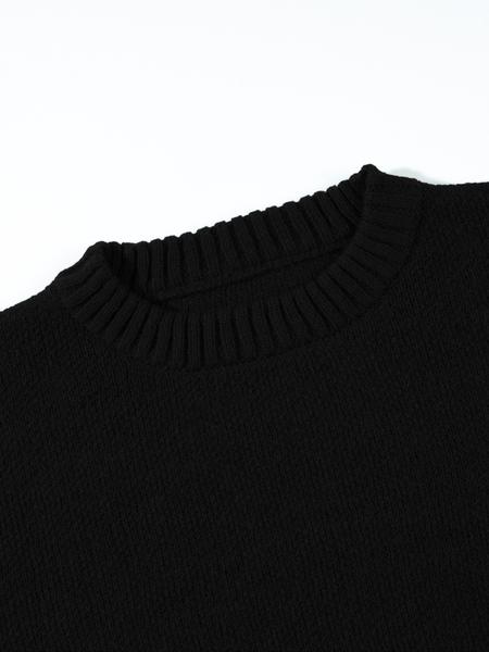 Men's Solid Color Crew Neck Sweater, Casual Fashion Long Sleeve Jumper for Fall & Winter, Men's Knitwear for Daily Wear, Tops