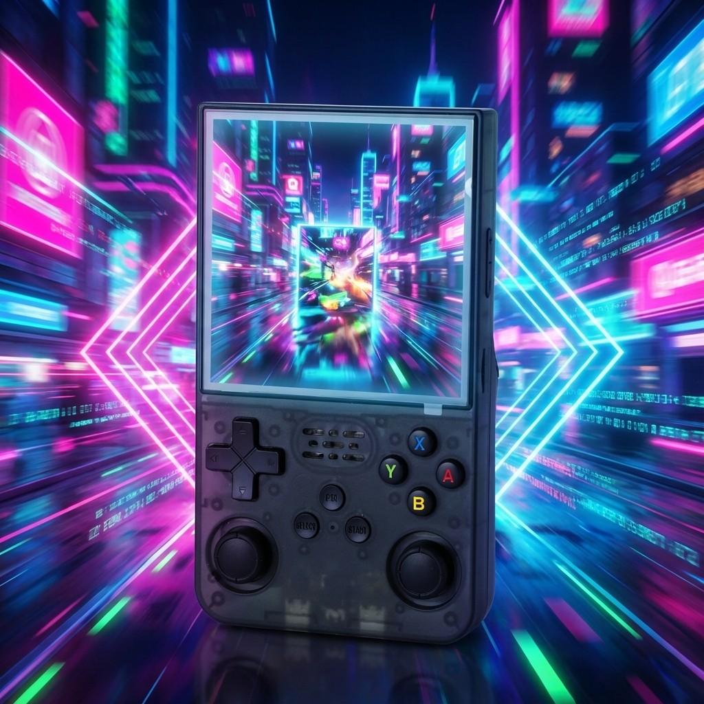 K40max Retro Handheld Gaming Console, 4 Inch HD Color Screen, Portable Rechargeable Long-Lasting, Smooth Control Joystick, Ergonomic Grip Design