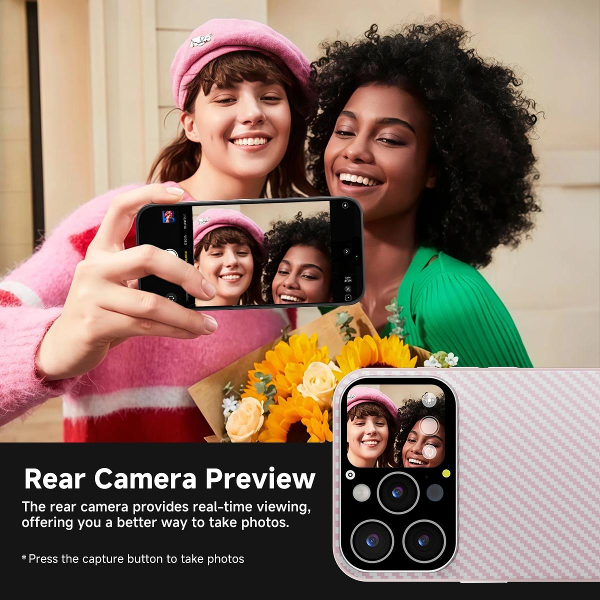 SIMSONLAB Full-Featured Smartphone Case, Dynamic Window, Custom Wallpaper, Remote Photography, Magnetic Charging, Weather Forecast, Music Control, Christmas Gift