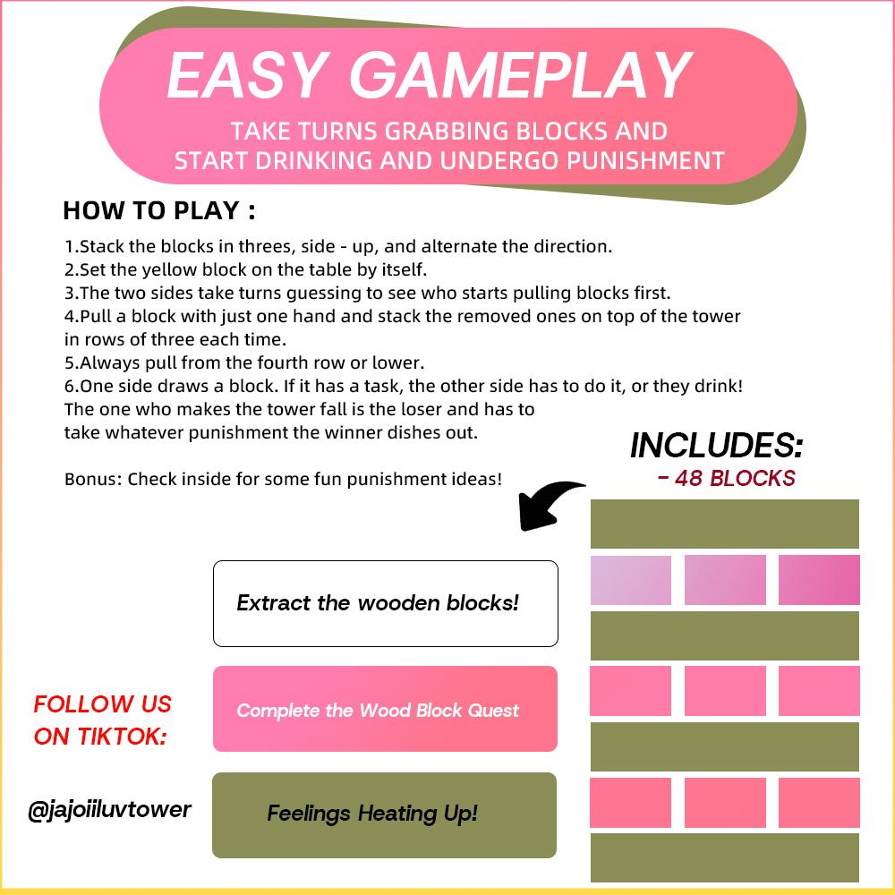 Couples Date Night Block Tower Game