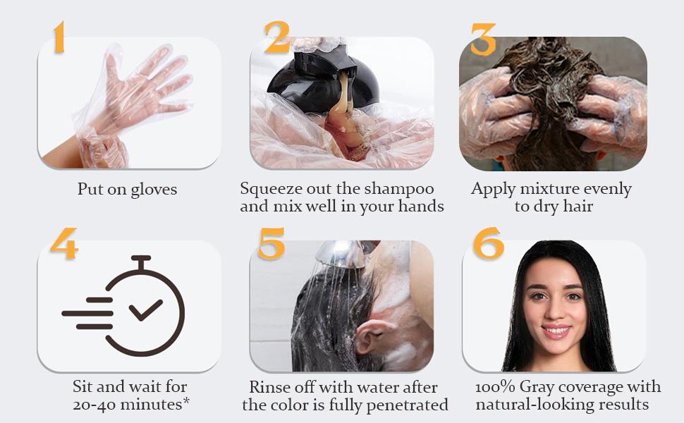 Hair Dye Shampoo Light Brown, 3 -in-1 Argan Oil Hair Color for Gray Hair, Natural Plant Hair Dye Kit Colors in Minutes, Long-Lasting, Easy to Use Hair Dye Shampoo Light Brown, 3 -in-1 Argan Oil Hair Color for Gray Hair, Natural Plant Hair Dye Kit Colors in Minutes, Long-Lasting, Easy to Use