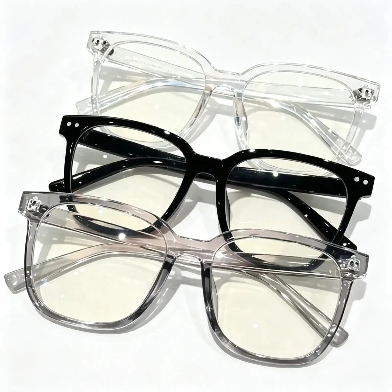 3PCS Unisex Full Rim Blue Light Blocking Glasses, Square Frame Optical Eyewear, Comfortable Stylish for Campus & Study Use
