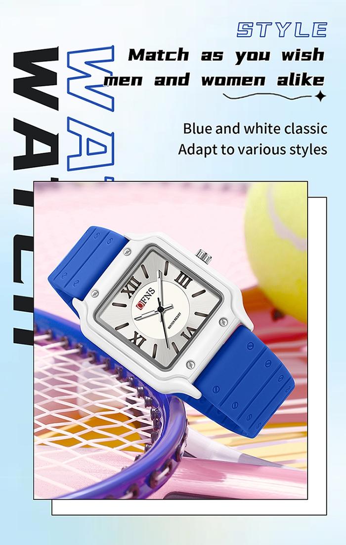 1Pcs brand fashionable square women's watch waterproof, soft and comfortable silicone strap women's watch, elegant watch suitable for women, casual women's watch, quartz simulated lady watch, suitable for mothers, daughters, female friends' birthday gifts