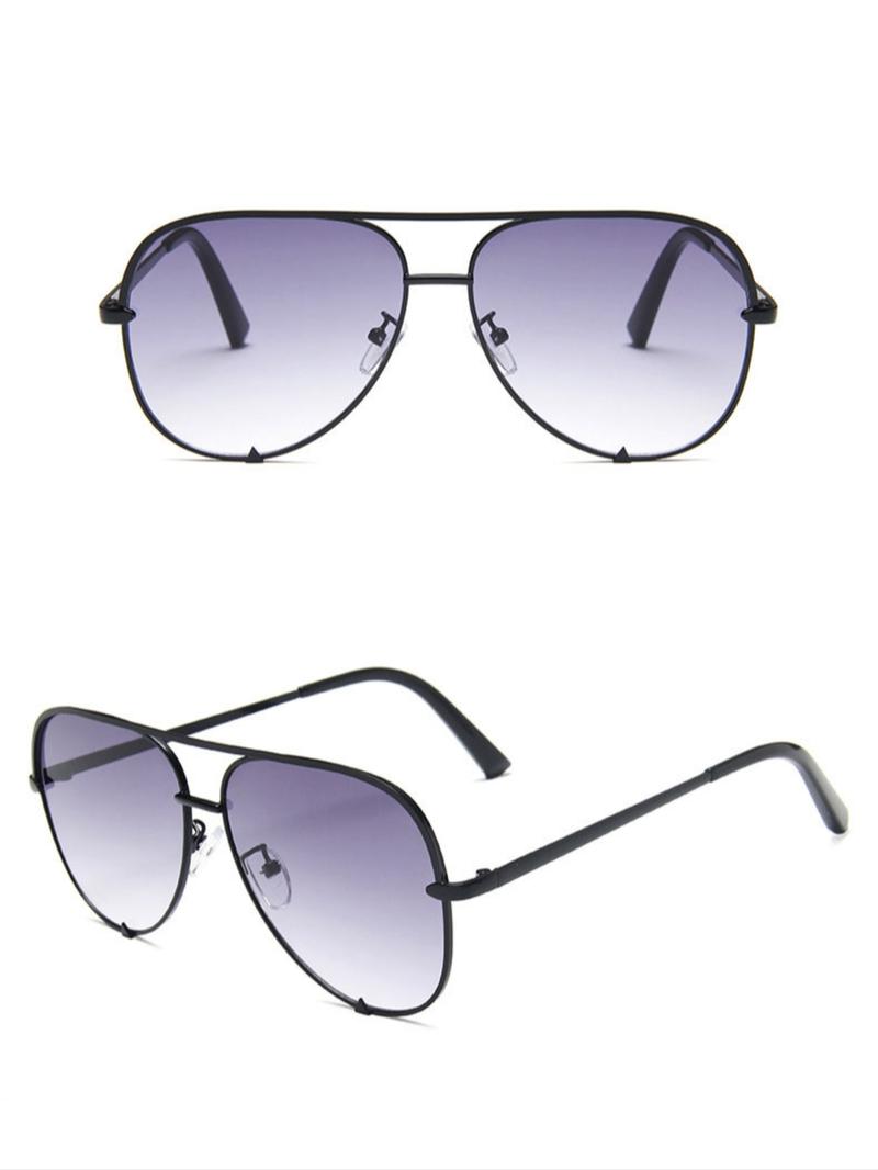 Women's Ombre Tinted Lens Aviator Sunglasses, Trendy Casual Sunglasses for Everyday Use, Fashion Accessories for Outdoor Activities
