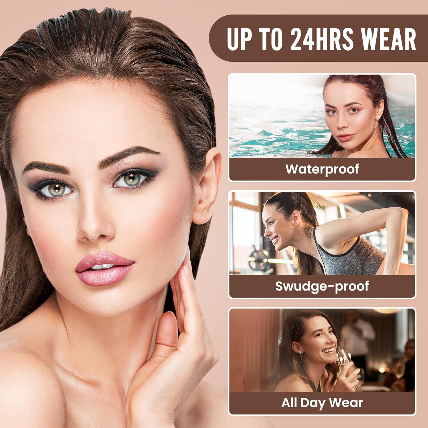 Microblading Eyebrow Pencil, 3D Waterproof Microblading Eyebrow Pen 4 Fork Tip Tattoo Pencil, Precise Natural Brow Magic Eyebrow Pencil with Hair Like Strokes, 4 Points Multi-Used Eye Brow Pencils for Women