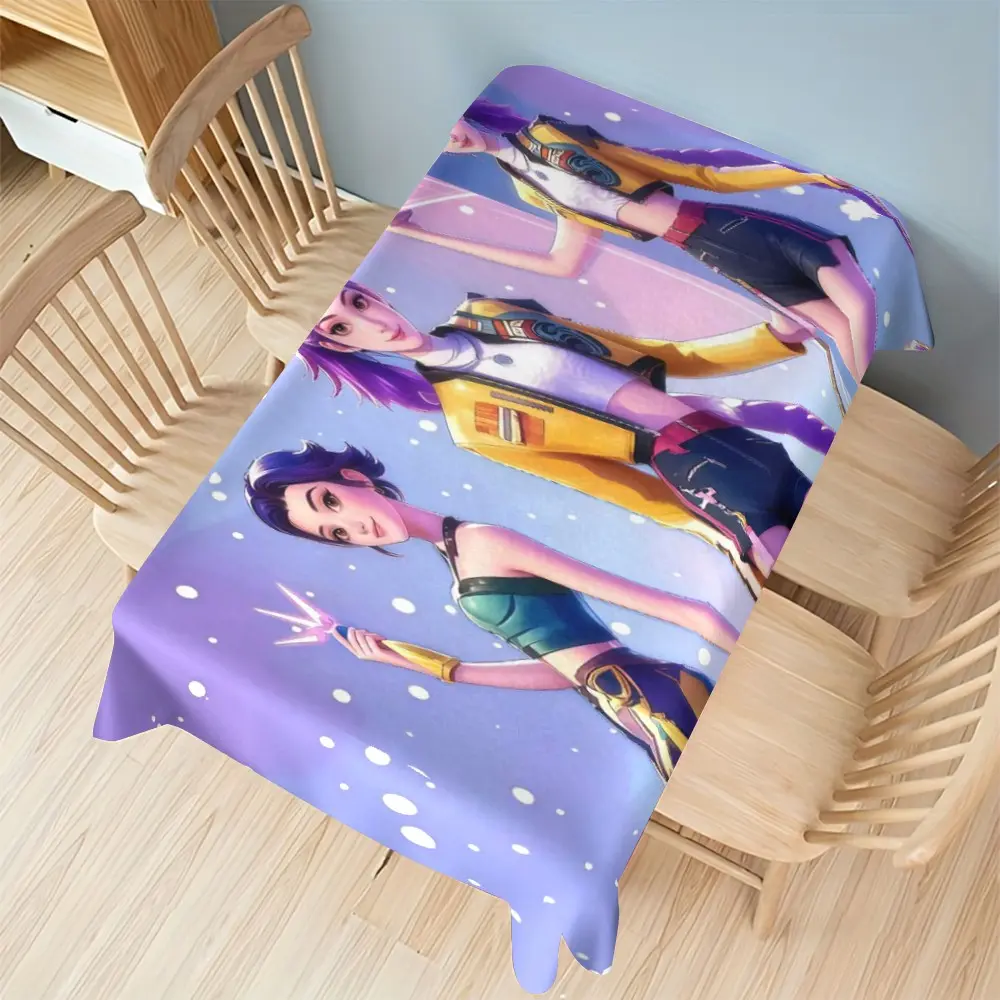 Huntress Group Trendy Anime Print Tablecloth, Picnic Table Cover, Rich Colors, High-Quality Polyester Fiber, Easy to Clean, Home Kitchen Decor