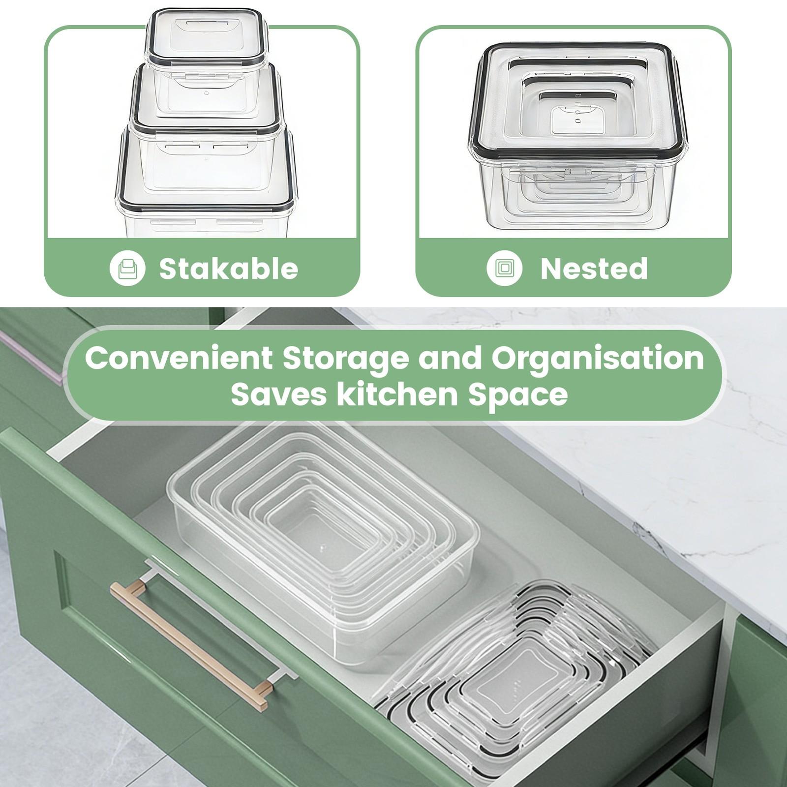 24 PCS Food Storage Containers with Lids, Plastic Meal Prep Containers, Airtight Leakproof Snap Lock, Stackable Kitchen Storage Set for Fridge, Freezer & Microwave#fathersdaygift