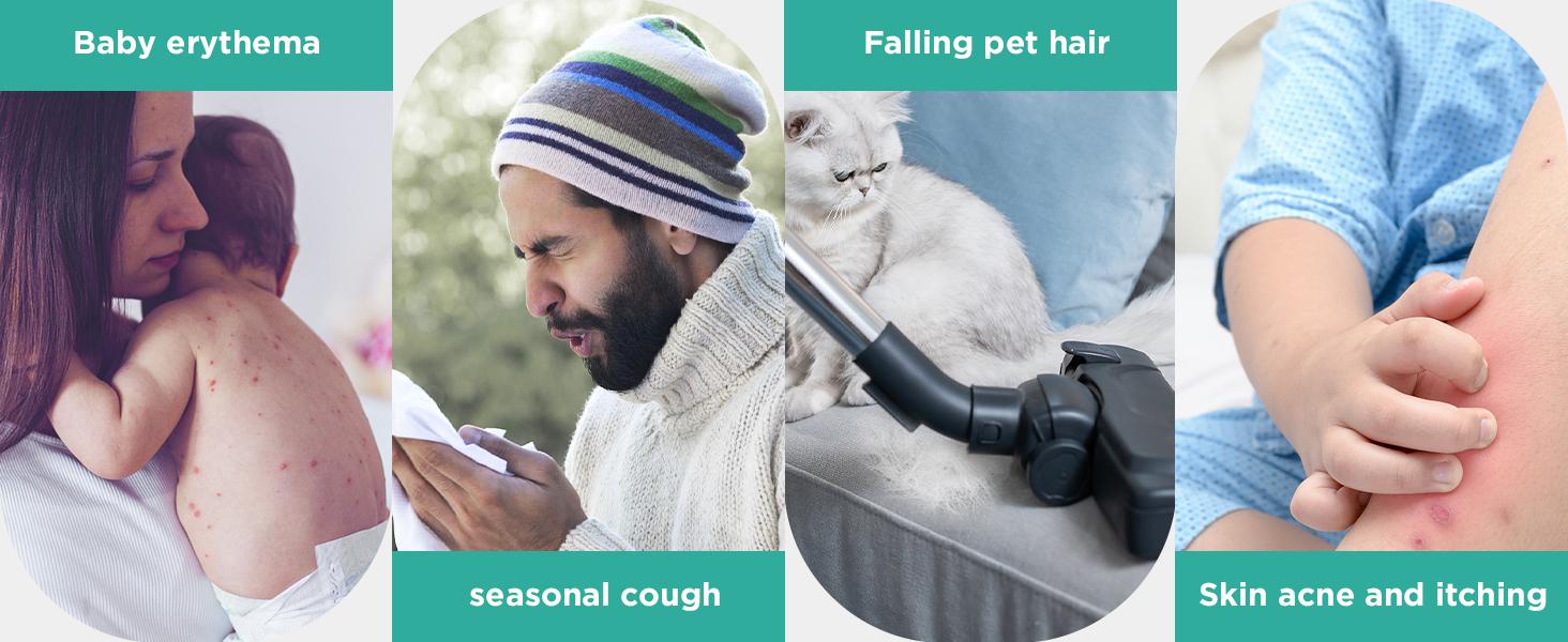 KOIOS 2 Packs Portable Air Purifier Gifts H13 True HEPA Filter for Desktop Office Car Pets with USB Cable, Small Air Cleaner, Night Light, Timer, Remove Smoke, Dust, Odors, Pollen Household Appliances, Quiet Operation, 3 Fan Speeds, 3-Stage Filtration