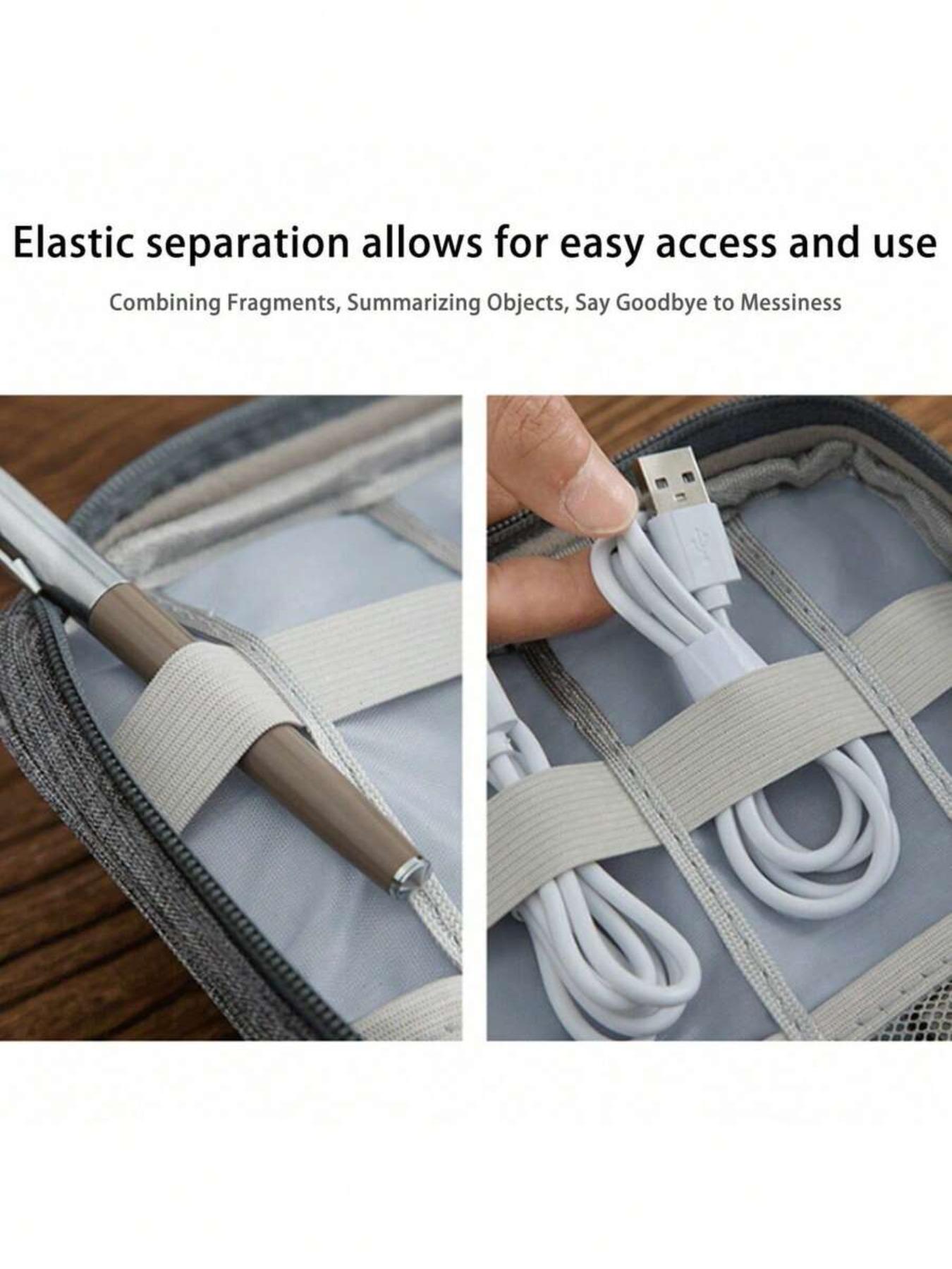 Electronics Storage Travel Bag, Waterproof Cable Organizer, Portable Tech Accessories Case, Laptop Phone Holder, Gift for Travel Office, Travel Gadgets