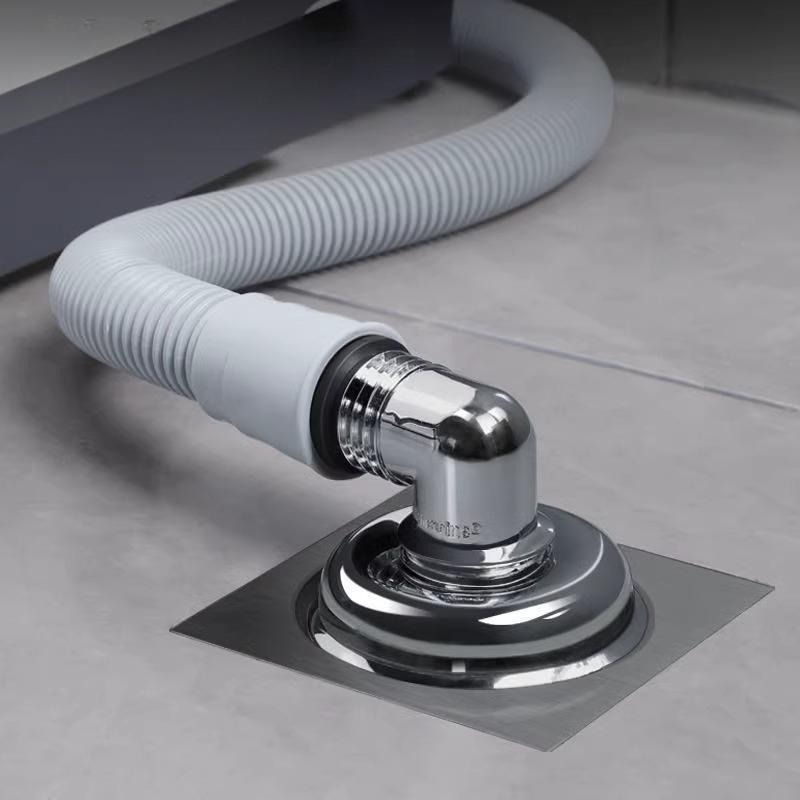 Washing Machine Floor Drain Connector, Drain Pipe, Sewer Odor And Overflow Preventer, Bathroom Three-Way Cover