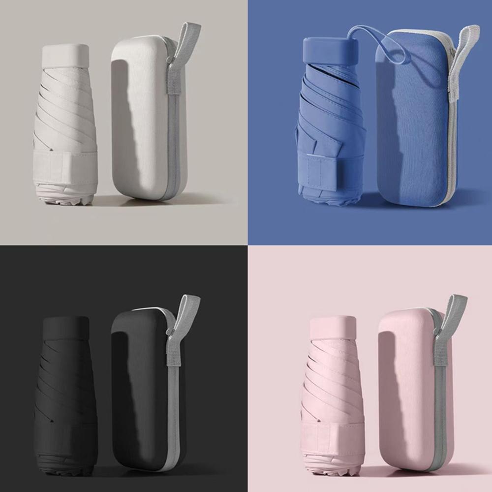 Portable Pocket Umbrella, Lightweight Foldable Umbrella, 1 Count 6-rib Mini Folding Umbrella with Case, Durable Umbrella for Sun and Rain Protection, Umbrella for Outdoor Activities