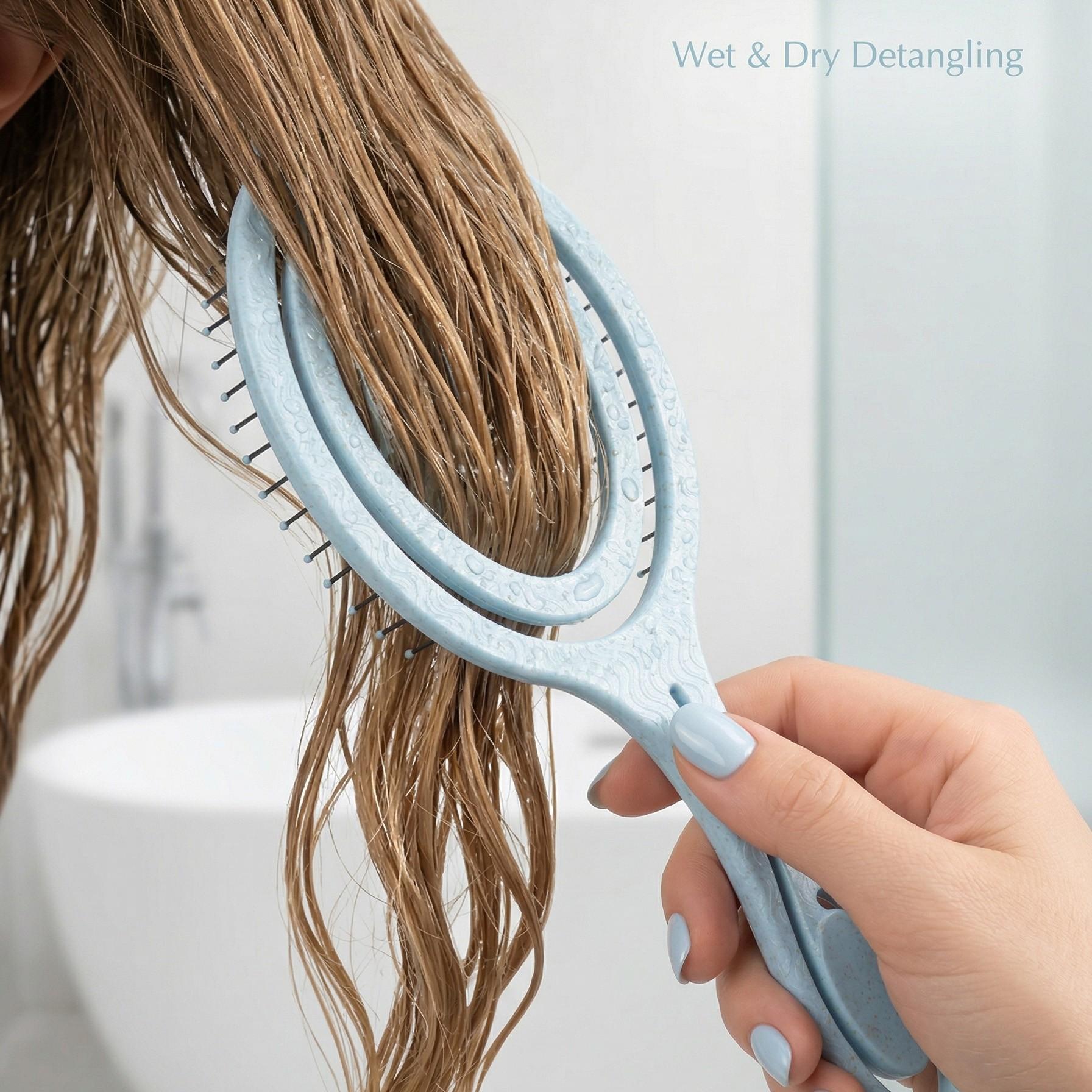 1PC Spiral Detangling Hairbrush TikTok Viral, Unique Hollow Out Vent Brush, Anti-Tangle Fluffy High Volume Comb, No Snag Scalp Massage Brush for Curly & Straight Hair, Dorm Home Use for Women Girls, Beginner Friendly Hot Sale