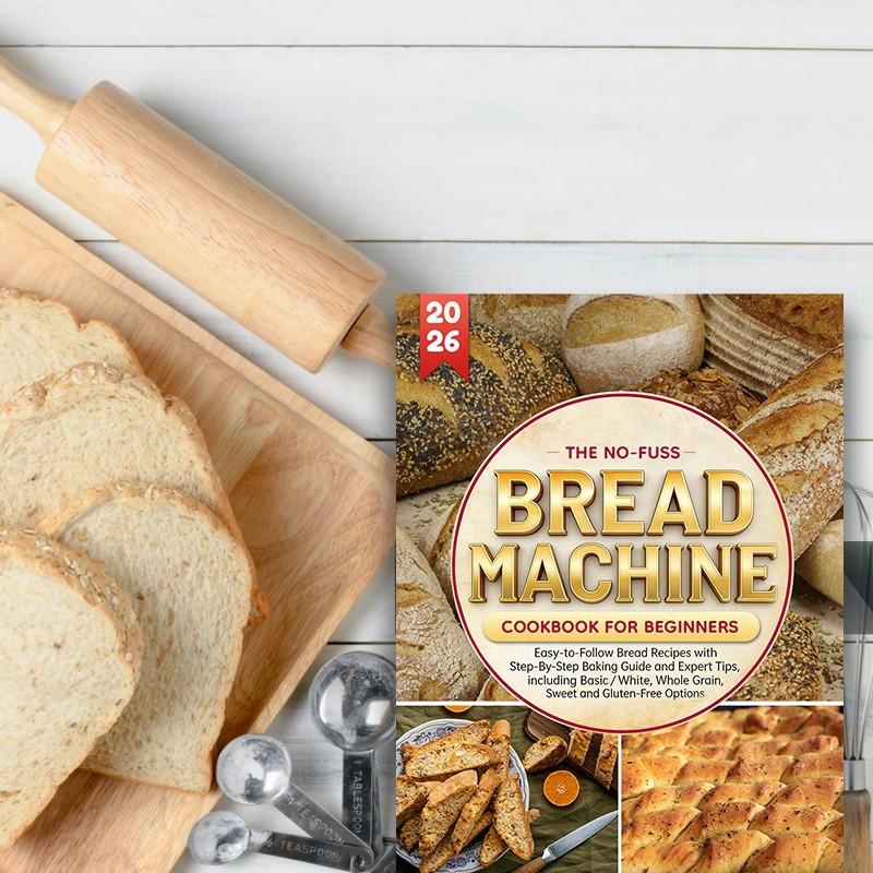 The No-Fuss Bread Machine Cookbook for Beginners: Easy-to-Follow Bread Recipes with Step-By-Step Baking Guide and Expert Tips, including Basic/White, Whole Grain, Sweet and Gluten-Free Options