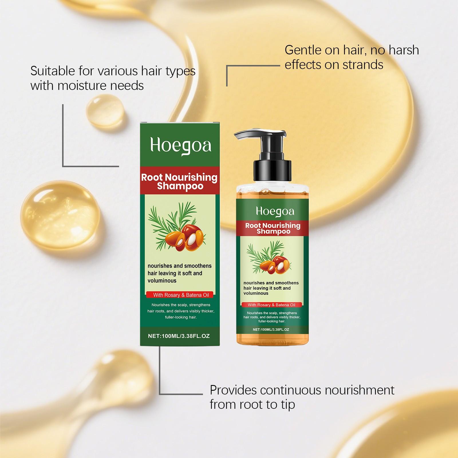 Hoegoa Plant-Based Moisturizing Shampoo, Gentle Cleansing, Nourishes Hair, Lightweight Natural Shine, Smooth Texture, Softening Shampoo