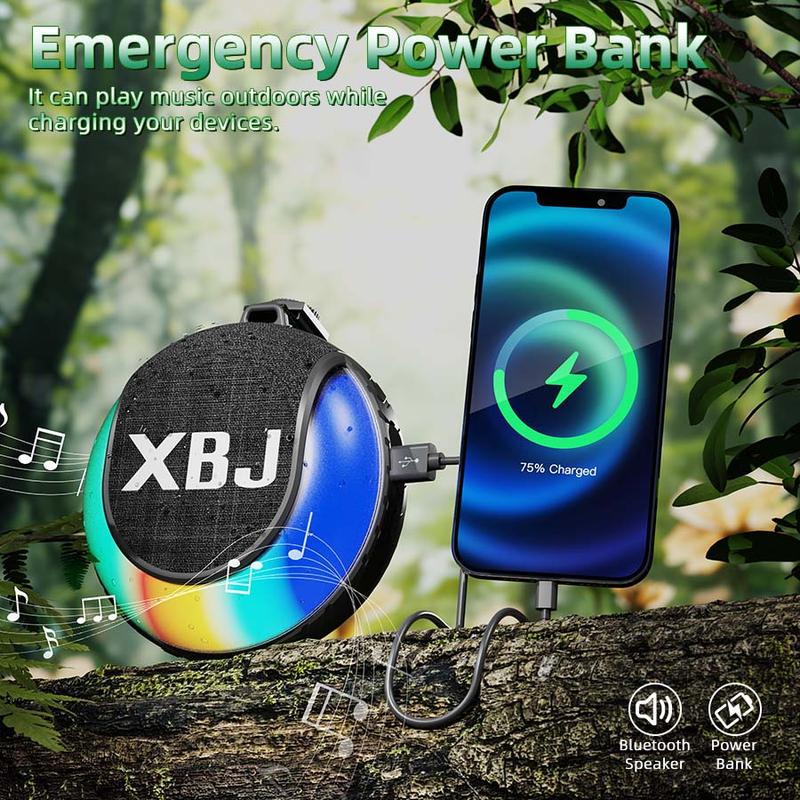 XBJ Mini Outdoor Bluetooth  Speaker With LED Lights X7 Waterproof with a compass and emergency charging function, Hands-Free Speakerphone Portable  -  Outdoor Ideal Gift for  Travel Audio Subwoofer Speakers Birthday Gift Christmas Gift