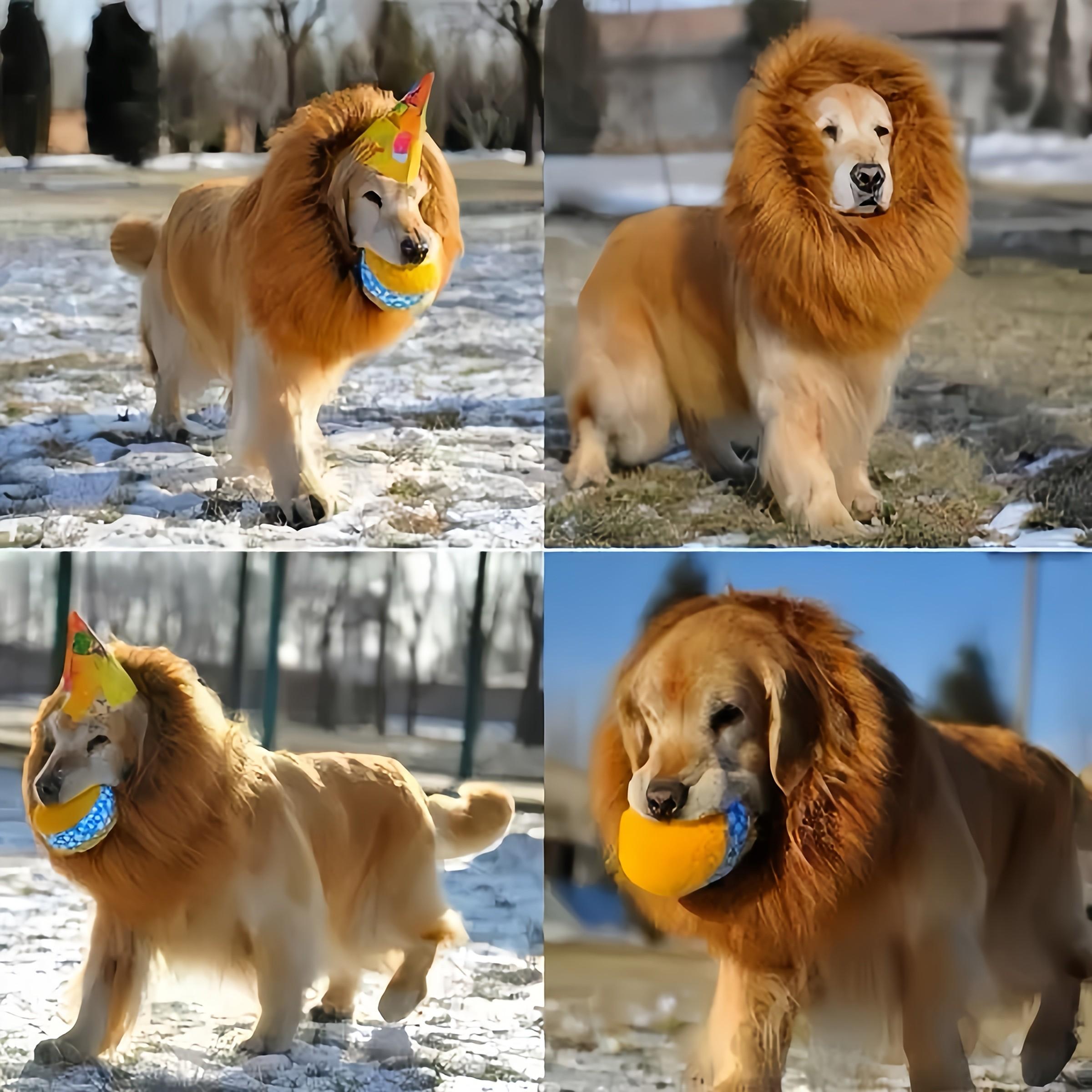 Lion Mane Dog Costume, Lion Mane Wig for Medium to Large Dogs, Halloween for Big Dogs, Fun Pet Dress-Up Gear Lion Mane Dog Costume, Lion Mane Wig for Medium to Large Dogs, Halloween for Big Dogs, Fun Pet Dress-Up Gear