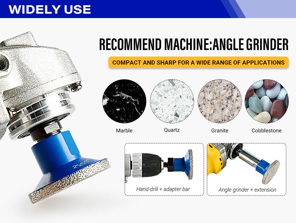 2"(50MM) Diamond Flat Grinding Head - Grinding/Trimming Disc for Quartz, Marble, Tile & Stone - Angle Grinder Tool for Countertop Joints & Masonry Work 5/8-11