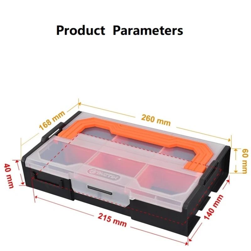 Small Parts Stackable Organizer Case Electronic Component Storage Divided Box Workshop Easy Transport Nonslip Tool Storage Box