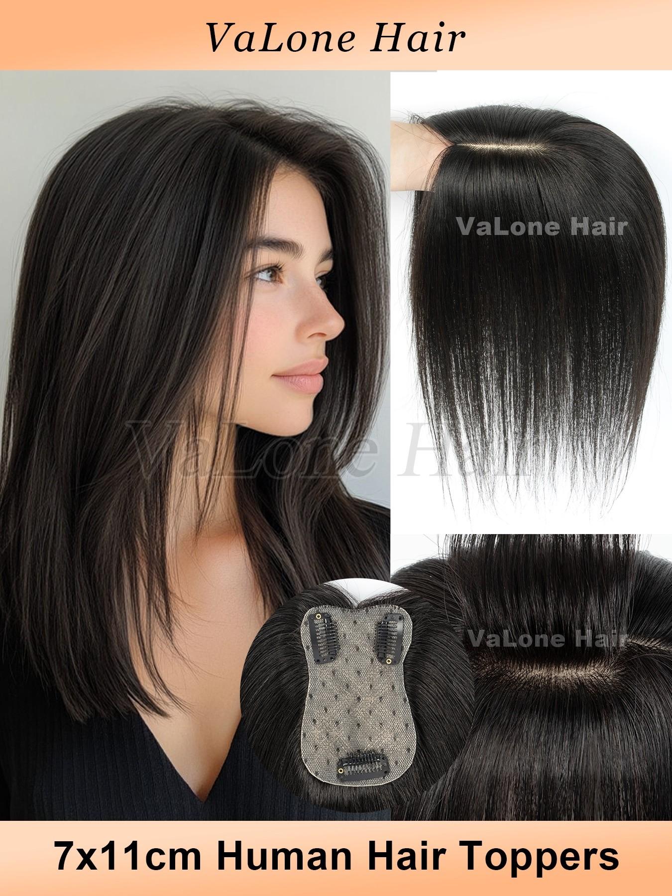 Human Hair Topper Clip In Integrated Top Piece 6-8 Inches Long Paneway Hair Toppers for Women Clip in Hair Topper with  main image 4