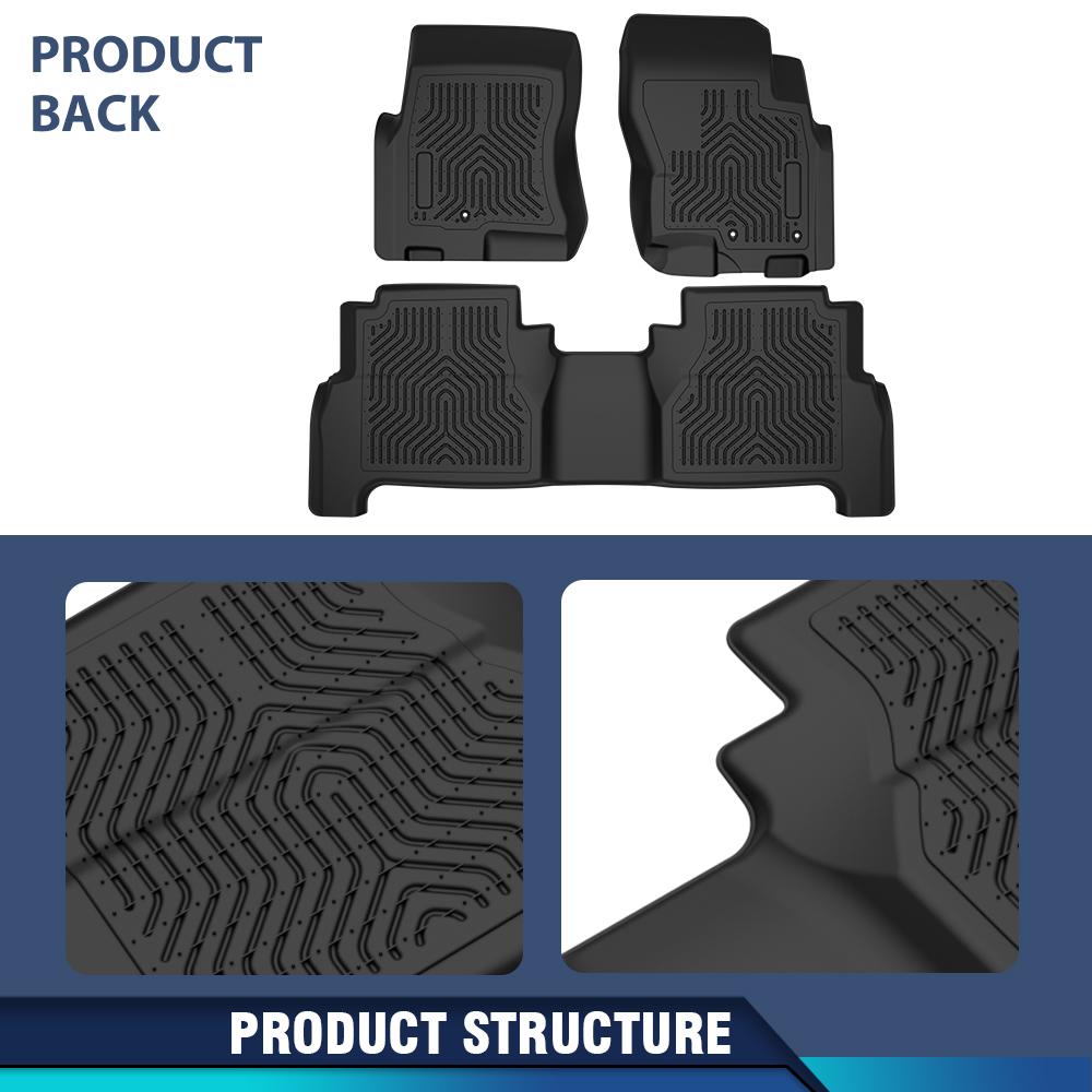 CROSSDESIGN All Weather TPE Floor Mats Waterproof Durable Fit For 2008-2021 Nissan Frontier Crew Cab Floor Mats Liners Set All Weather TPE CROSSDESIGN All Weather TPE Floor Mats Waterproof Durable Fit For 2008-2021 Nissan Frontier Crew Cab Floor Mats Liners Set All Weather TPE