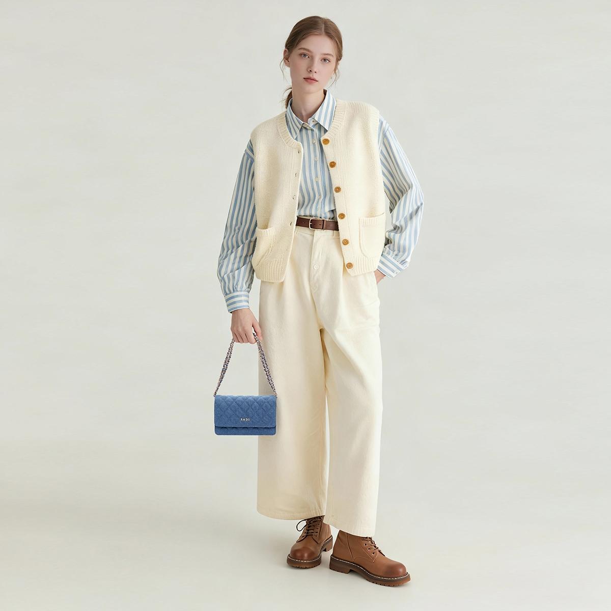 Women's Classic Versatile Plaid Casual New Shoulder Crossbody Bag Sdx21238, Stylish Single Strap Handbag for Daily Use