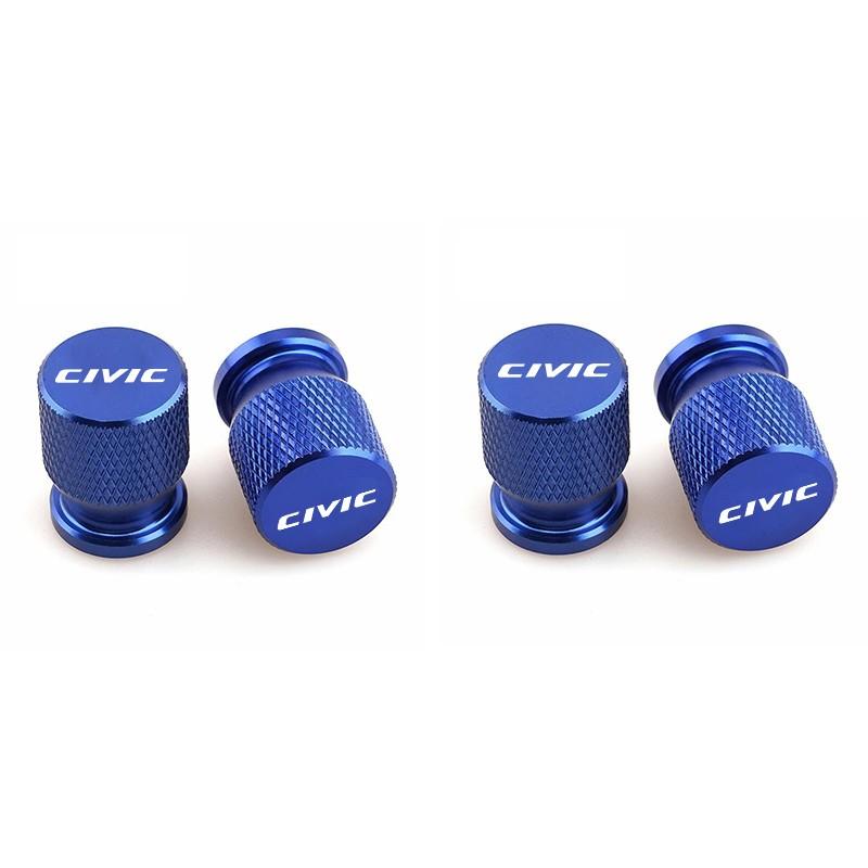 4pcs Aluminum Car Wheel Tire Valve Caps, Waterproof Tyre Rim Stem Covers, for Honda Civic Accord, Jazz, Pilot, Crv, Odyssey, Passport, City, Huttler, Hrv, Vezel