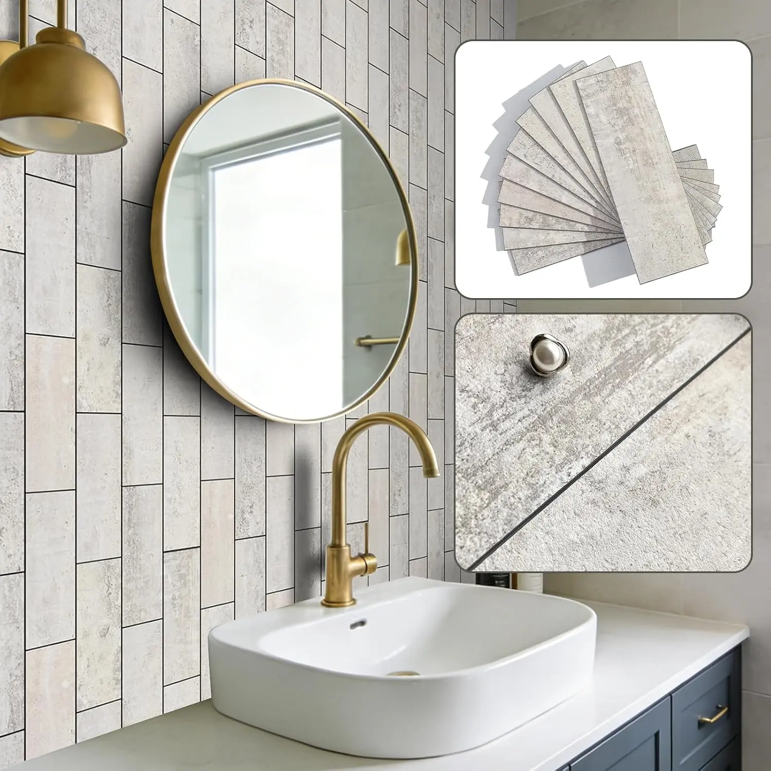 30 count Peel and Stick Backsplash Tile for Kitchen/Bathroom/Living Room, 3"x 9" Self-Adhesive Subway Tile for Backsplash, Matte Textures Tiles/ Tiles (Sand Color)