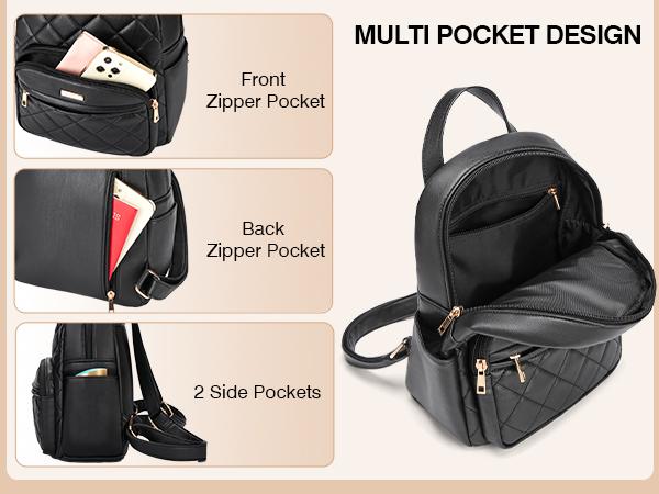 Marvolia Mini Backpack for Women - Vegan Leather Small  display picture 3