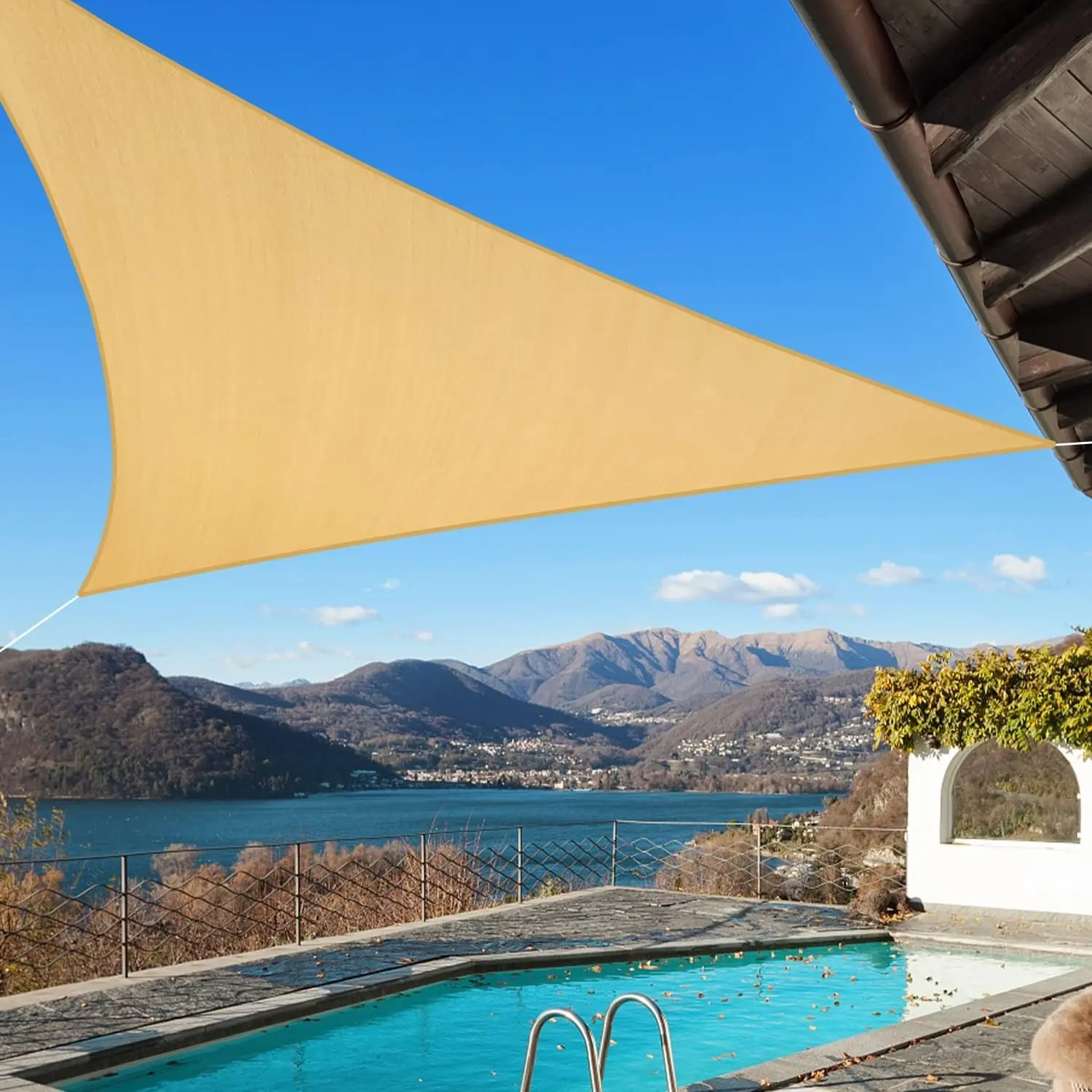 Sun Shade Sail Right Triangle Canopy Awning Shelter Fabric Screen UV Block UV Resistant Heavy Duty Commercial Grade Outdoor Patio Carport