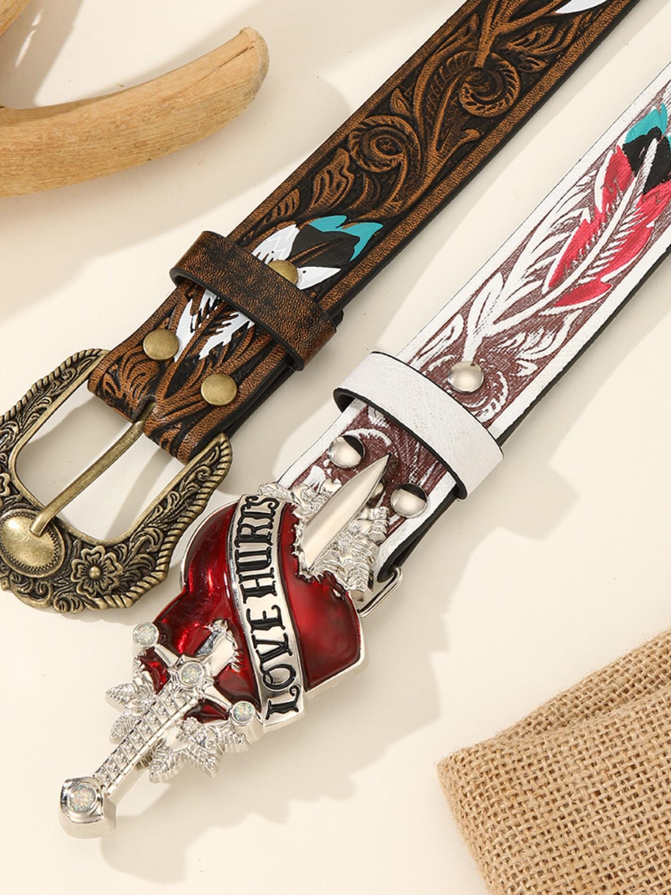 Trendy Bohemian Turquoise Oval Alloy Buckle, Vintage Fashion European Style Belt, Stylish Accessory for Men and Women