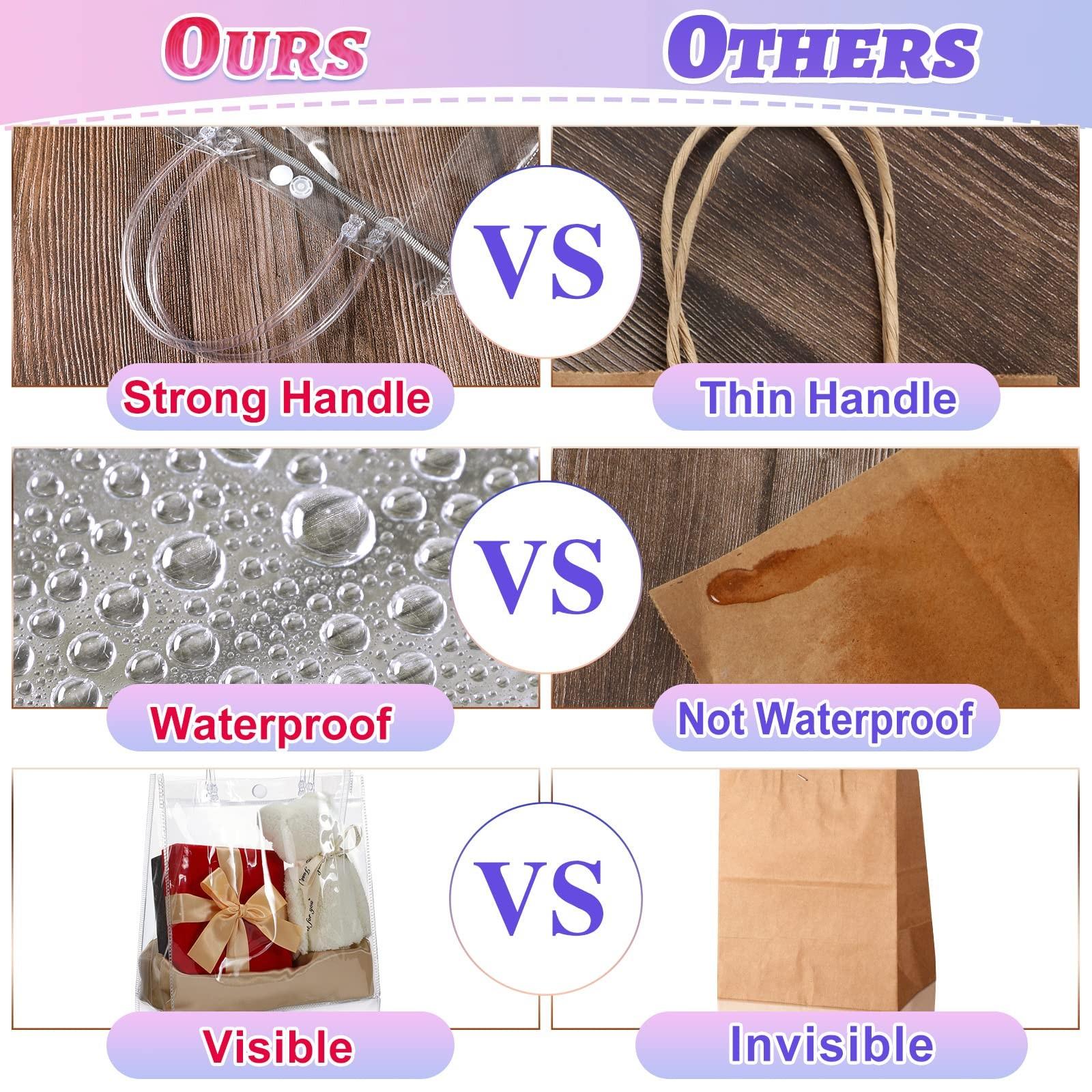 20 Transparent PVC Handbags, Waterproof, Reusable, Festival Birthday Gift Bags, Party Bags, Wedding Birthday Party Gift Bags, Small Business Supplies