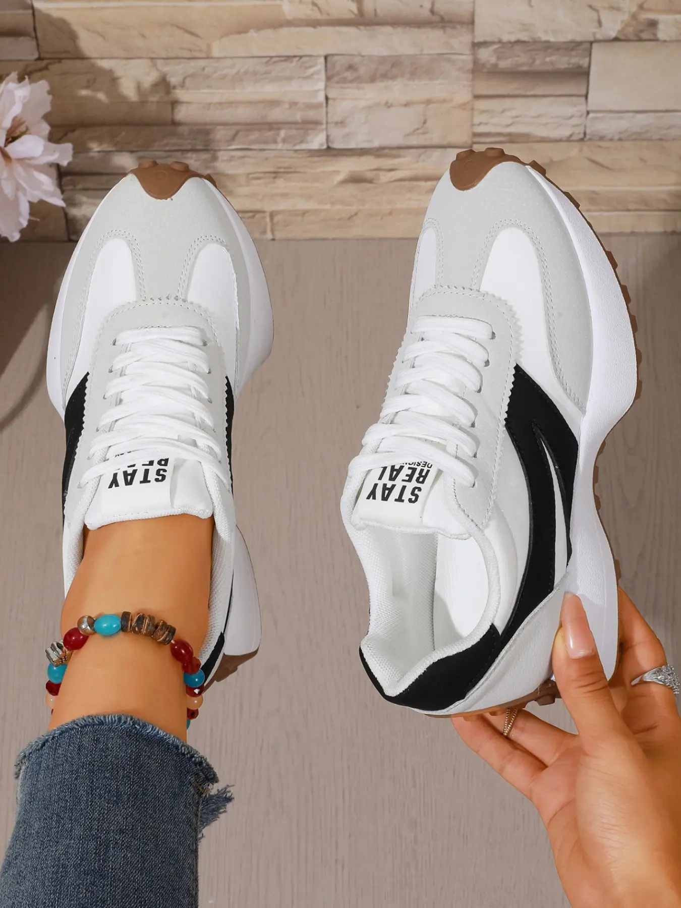 Women's Vintage Aggressive Shoes, Thick Sole Height-Boosting Casual Sports Shoes, Anti-Slip Durable Laces Slow Runnings, Trendy Multi-Color Dad Sneakers
