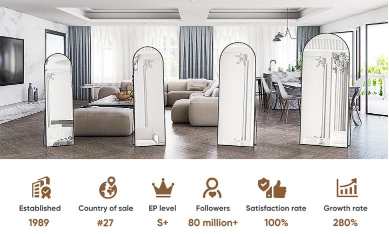 Arched Full Length Mirror, 58"x18" Arched Floor Mirror, Glassless Mirror Full Length with Stand, Floor Mirror Freestanding, Wall Mounted Mirror for Bedroom Living Room big  mirror interior home christmas 2024 ornament Arched Full Length Decorative Mirror