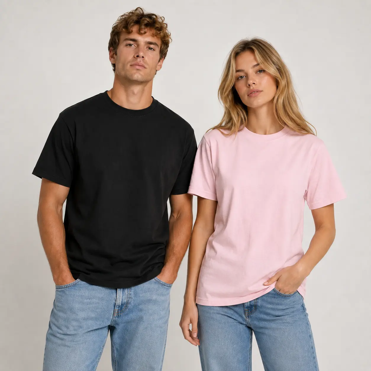 Classic 180G Solid Color T-Shirt Unisex Men Women Casual Crew Neck Short Sleeve Shirt Lightweight Comfortable Basic Streetwear Tee