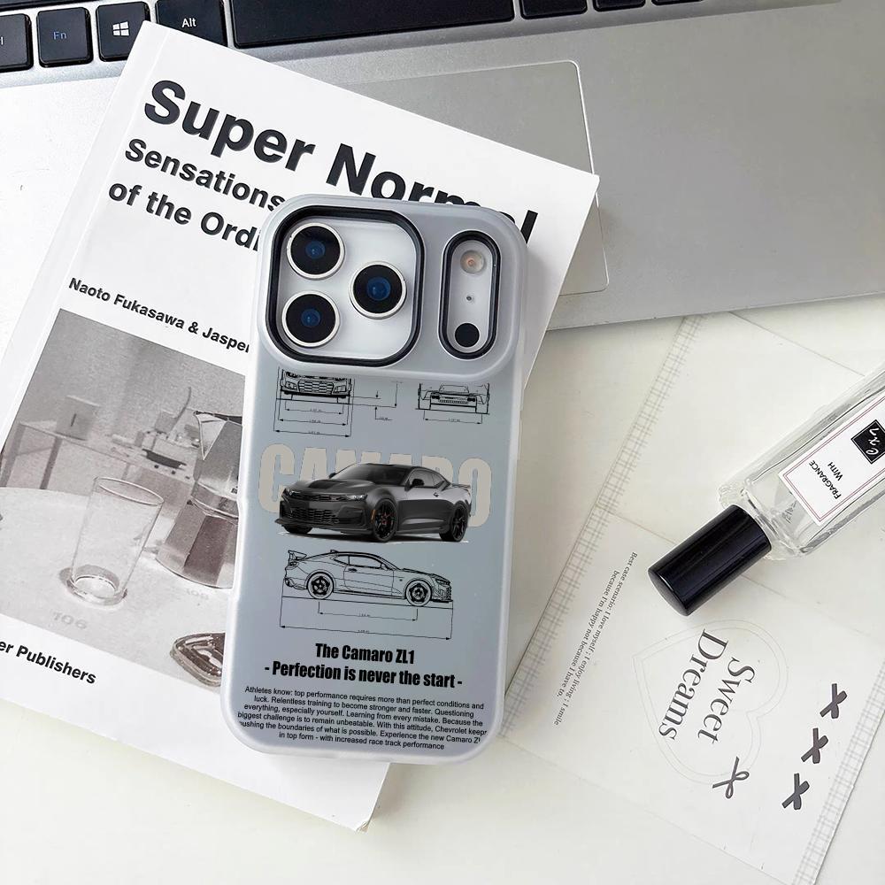 PIKPAKA Cool-C-ChevroletS C-Camaro Muscle Sports Car Phone, Smartphone Case For IPhone 15 14 13 12 11 Pro Max Luxury Jelly Material Durable Crystal Clear Shockproof Scratch-Resistant Perfect Fit, Accessories