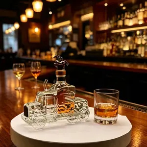 Handmade High Borosilicate Glass Bottle, Truck Shape Whiskey Brandies Xo Tequila Barware Dispenser, Creative Bar Decor, 1pc 2026 New Model