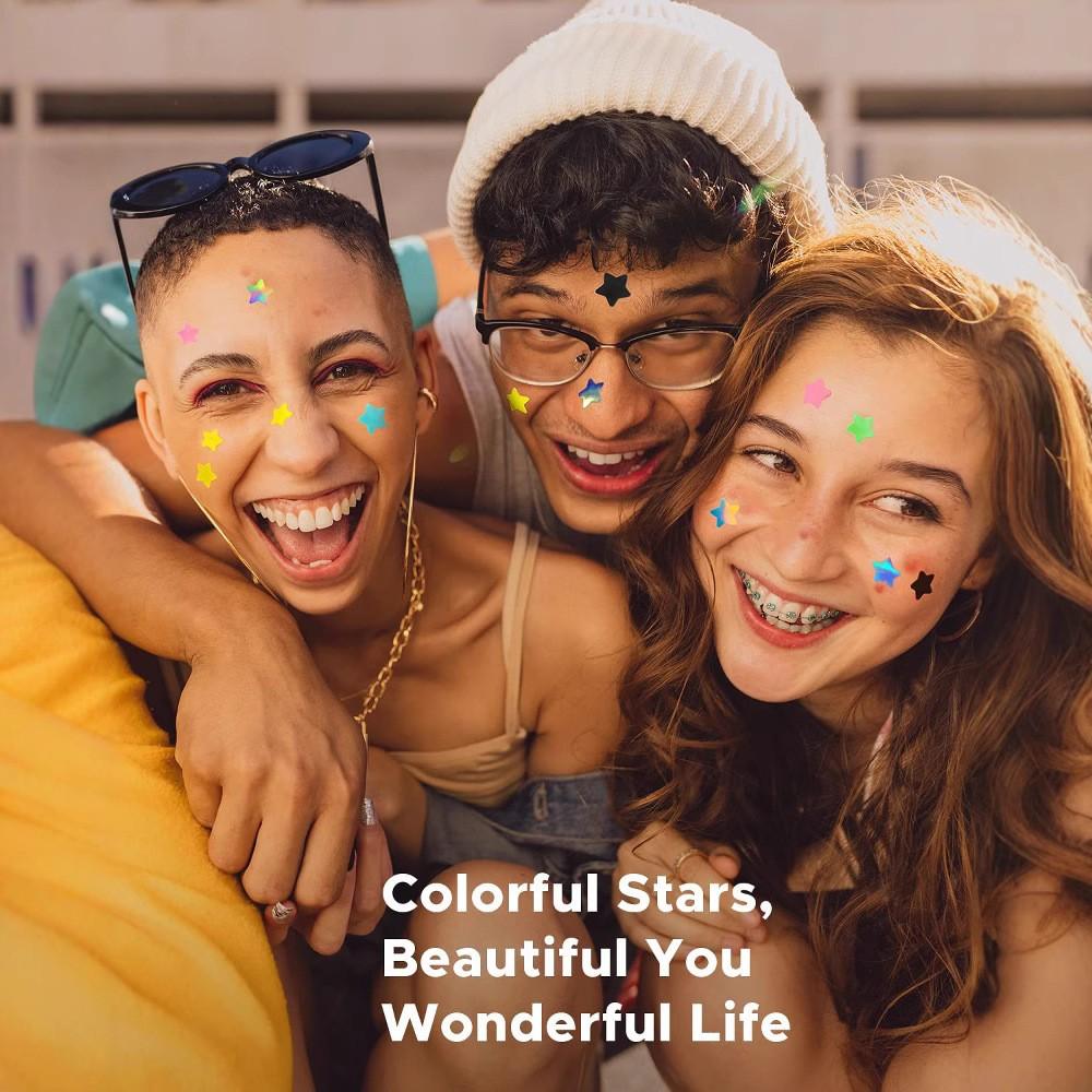 3pcs Star Heart Acne Patches, Random Colors, High Aesthetic Emergency Kit, Invisible Gel Quick Absorption, Redness Reduction, Cute Star Design, Essential for Students