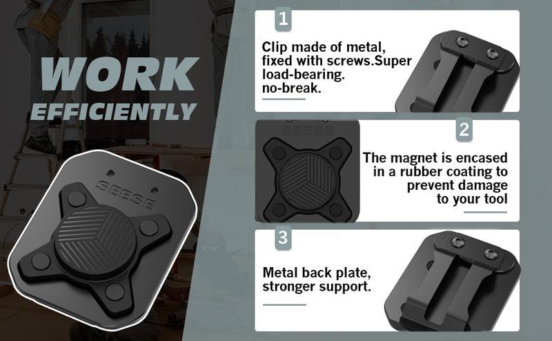 SEESE Magnetic Tool Holder -Strongest Neodymium Magnet Belt Clip Organizes Screws, Nails, Wrenches, Pliers, Drill Bits in Seconds，No More Lost Tools,Holiday gifts