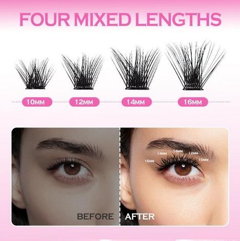 Sunny Thick&Curly Segmented Eyelashes,Natural Look,Individual Eyelash Cluster Makeup Cosmetic