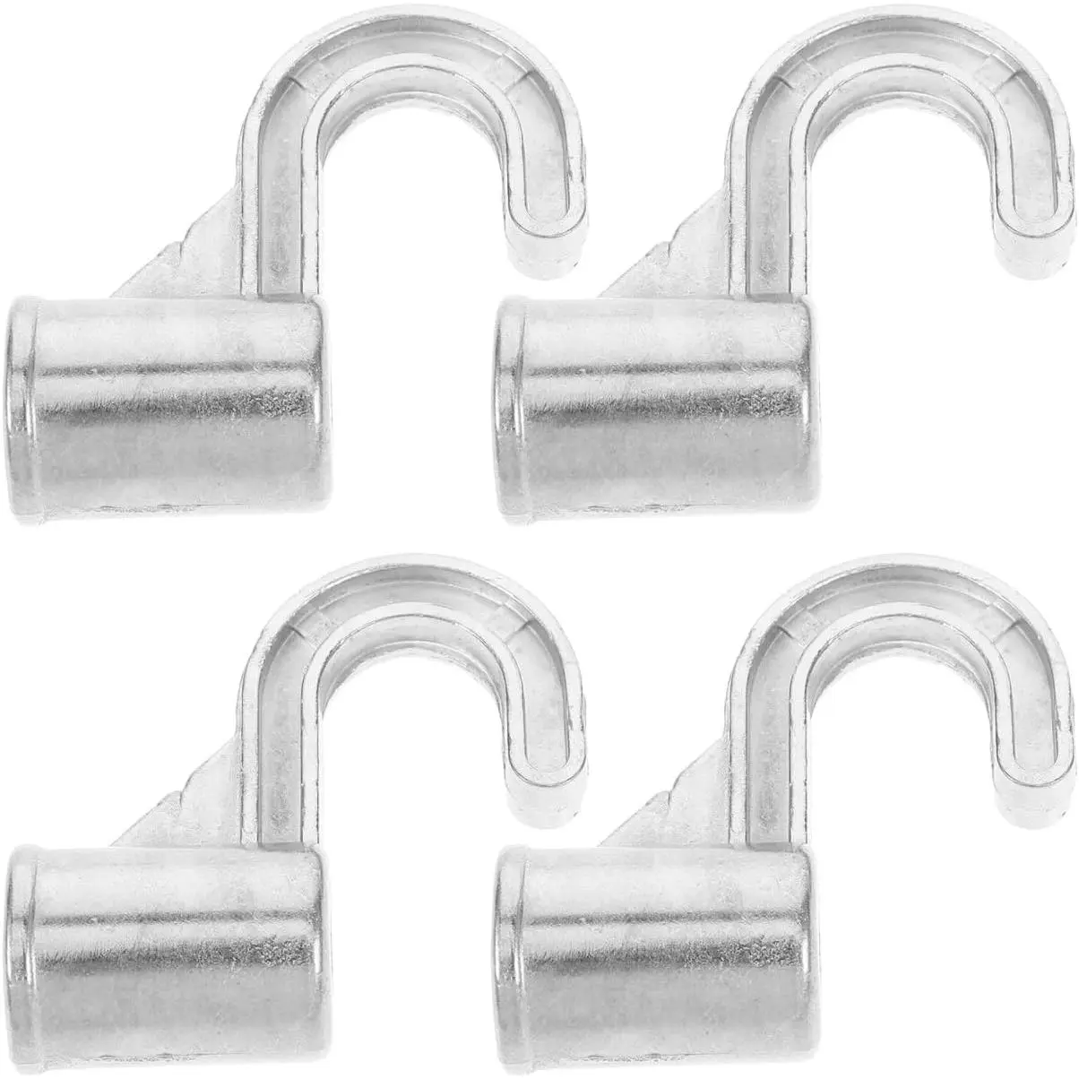 Aluminum Alloy Wardrobe Hooks for Closet Rod 4-Pack Sturdy Closet Rod Bracket Hooks Easy to Install Hooks for Hanging Clothes 2X1.77X0.71 Inches