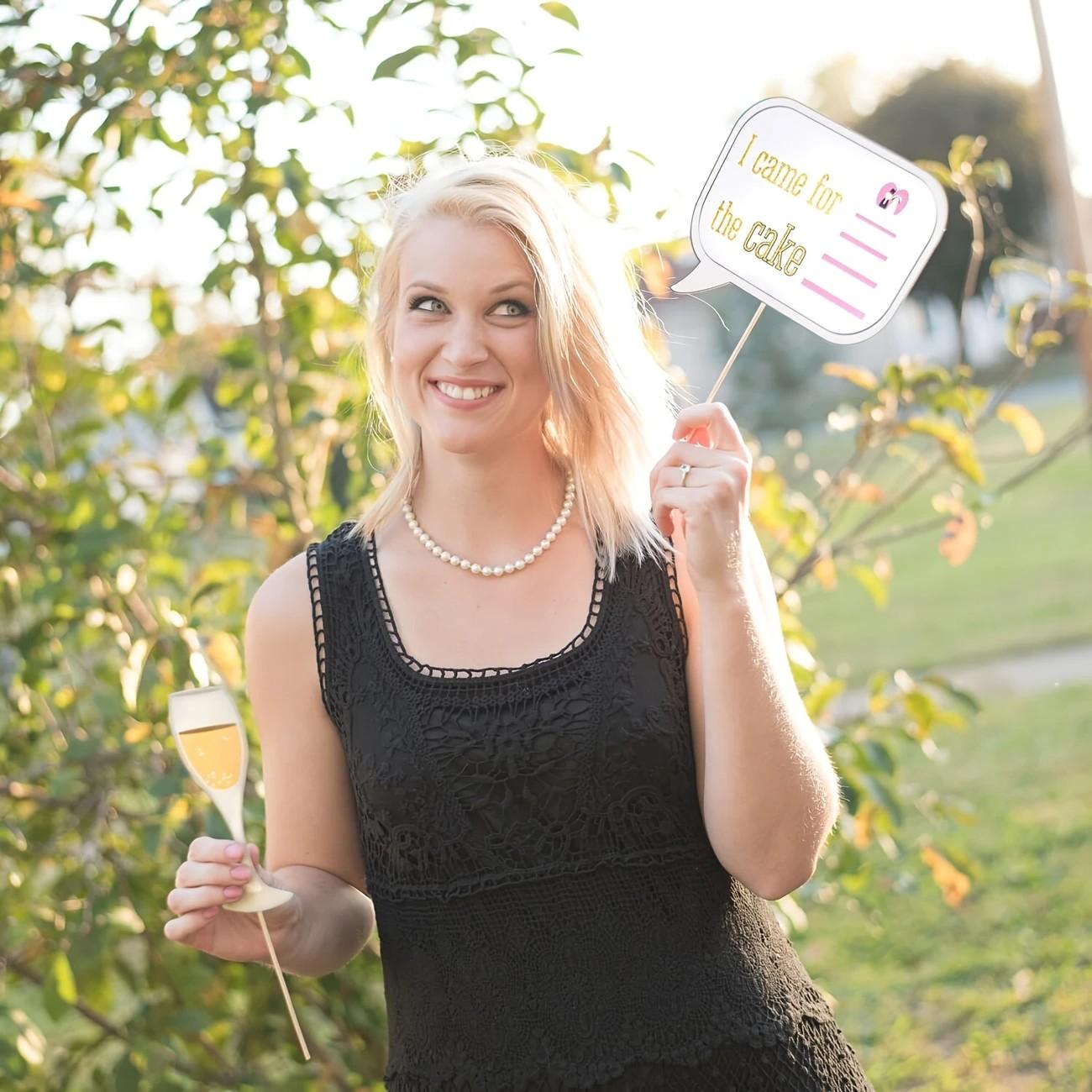 31pcs Wedding Photo Booth Props, Wedding Backdrop, Selfie Station Signs, Bachelorette Party, Halloween, Christmas Event & Party Supplies